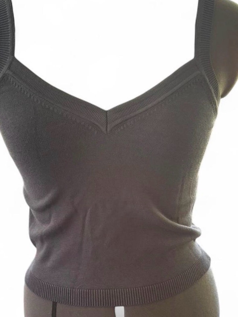 One Grey Day Sleek Dark Blue V-Neck Knit Camisole